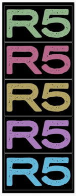 r50095 R5 ロゴ ステッカーシート（5枚セット）